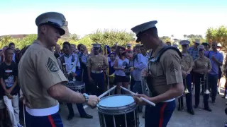 #SFBandChallenge15: Benicia Drumline VS 1st Marine Division