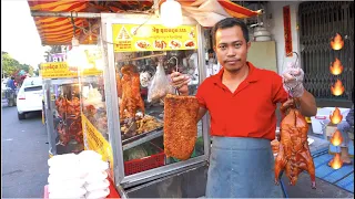 Delicious! Triple 3 Roasted Ducks! BBQ & Braised Gizzards, Crispy Pork Belly | Cambodian Street Food