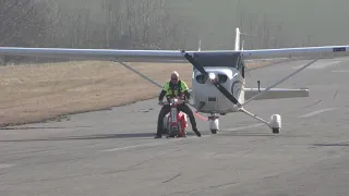 Vespa brings Airplane to take off! ( World record)