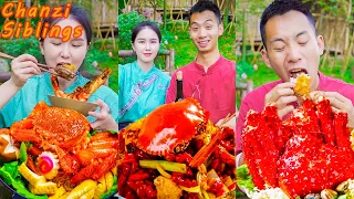 Natural Food Outdoor Cooking | Chinese Mukbang Eating Challenge | Giant Crabs Spicy Seafood Recipes