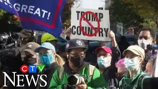 Pro and anti-Trump demonstrators rally in key states where ballots are still being counted