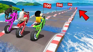 SHINCHAN AND FRANKLIN TRIED THE IMPOSSIBLE CURVY & BUMPY ROAD SEA CHALLENGE IN GTA 5