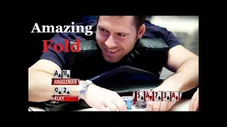 Amazing "Fold" Daniel"Jungleman"Cates - Three of a Kind Aces vs Flush "ElkY"