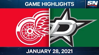 NHL Game Highlights | Red Wings vs. Stars - Jan. 28, 2021