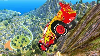 Rayo Lightning McQueen Cliff Drops Testing - GTA 4 Disney Cars Mods