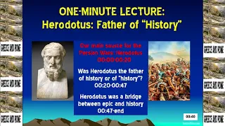 Herodotus: Father of "History" -- ONE-MINUTE LECTURE -- Brett Robbins