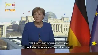 Coronavirus: TV-Ansprache Bundeskanzlerin Merkel - "Es ist ernst"