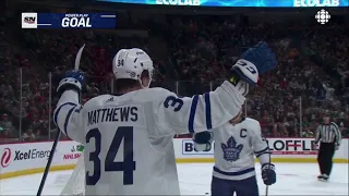 Auston Matthews 14th of the Season vs Minnesota Wild w/Joe Bowen Commentary (4/12/2021)