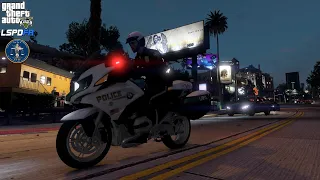 GTA V - LSPDFR 0.4.9🚔 - LSPD/LAPD - Bike Patrol - Mental Patient Taking Hostage | Mafia Raid - 4K