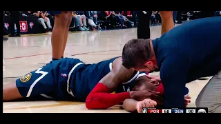 Will Barton SCARY injury, gets knocked out vs. Portland.