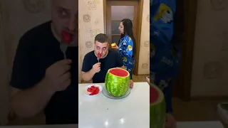 OMG How did he put everything in the watermelon? 😳#shorts Best TikTok video by MoniLina