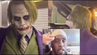 Diddy Dresses As THE JOKER For Halloween & Does SCARY Good Impression To Kim K And Tyler The Creator