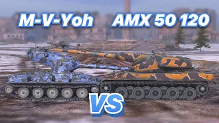 НА ЗАБИВ#60 | БАРАБАННЫЕ ТЯЖИ 9 ЛВЛ | M-V-Yoh vs AMX 50 120 | WoT Blitz | Zlobina Liza