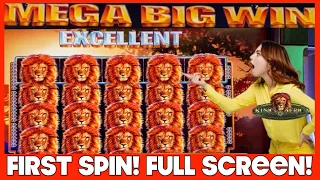 **FULL SCREEN!!!** FIRST SPIN!!! HUGE WINS!!! KING OF AFRICA WMS SLOT MACHINE BONUS