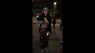 Cora Isabel from Citizen Queen beatboxing on the street after the show in Orlando, FL June 1, 2019