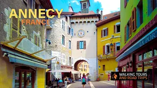 Annecy - Old French Town Walking Tour 4k - Most beautiful city in France - Venice of the Alps