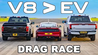 Proof V8 is better than Electric: DRAG RACE