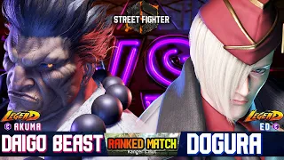 SF6🔥 Daigo No.1 (AKUMA)  Vs  DOGURA World Best (ED)🔥Top Best Ranked Match 🔥 SF6 DLC Replays🔥