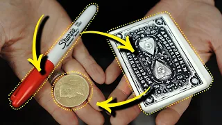 3 EDC tricks ANYONE can learn! A coin, Sharpie and cards.