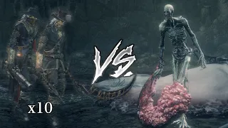 Orphan of Kos VS 12 Old Hunters (Bloodborne Boss VS Boss Mod)