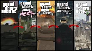 EVOLUTION OF TANK VS CAR in GTA GAMES (GTA 3 vs GTA Vice City vs GTA San Andreas vs GTA 4 vs GTA 5)