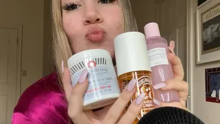 ASMR AFTER SHOWER ROUTINE 🧼🚿 haircare & skincare (relaxing af)