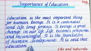 Essay on "Importance of Education" |Essay writing |  English handwriting|Essay in English|Eng Teach