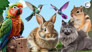 The Most Beautiful Animals Of Asia: Parrot, Rabbit, Cat, Squirrel, Bird