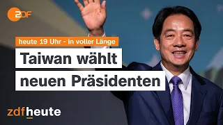 heute 19:00 Uhr 13.01.24 Wahl in Taiwan, AfD Verbotsverfahren, Militärschläge gegen Huthi (english)