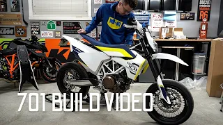 COMPLETE 701 SUPERMOTO BUILD! - Graphics, Exhaust, Mirrors, SAS Removal and More!