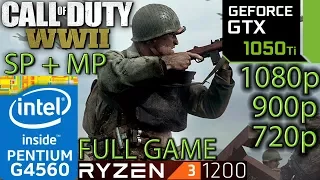 Call of Duty WW2 SP + MP - GTX 1050 ti - G4560 and Ryzen 3 1200 - 1080p - 900p - 720p - Full Game