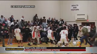 Large Brawl Breaks Out During High School Basketball Game