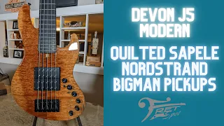 Devon J5 Modern Gen5, Quilted Sapele top, chambered Ash body, Nordstrand BigMan pickups