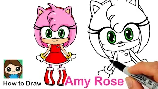 How to Draw Amy Rose | Sonic the Hedgehog