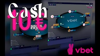 Обучение покеру. КЭШ NL 10€ Vbet. Война с фишами.