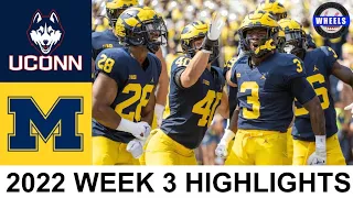 #4 Michigan vs UConn Highlights | College Football Week 3 | 2022 College Football Highlights