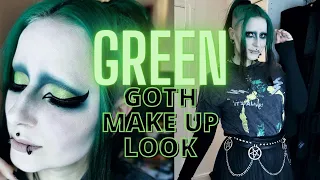 Green and Teal Goth Make Up GRWM - everyday goth look! | lilachris