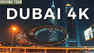 DUBAI 4K | Night Drive from Trade Centre to Dubai Mall | Driving Tour | Dubai UAE
