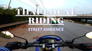 Thai Local Road Motorcycle Riding Yamaha WR155r Go To Bangkok | Street Ambience | asmr ambience