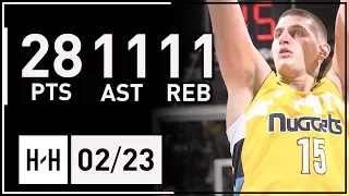 Nikola Jokic Triple-Double Full Highlights vs Spurs (2018.02.23) - 28 Pts, 11 Reb, 11 Ast, SICK!