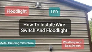 how to install a switch led floodlight on the outside of a metal building storage shed mc cable pvc