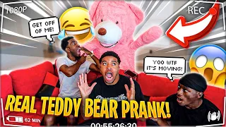 Hilarious Giant Teddy Bear Come's To Life Scare PRANK...