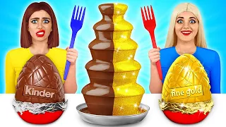 Rich Girl vs Broke Girl Chocolate Fondue Challenge | Funny Battle with Chocolate by RATATA COOL