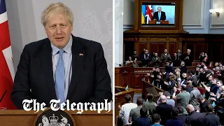 'You will win': Standing ovation for Boris Johnson after address to Ukraine parliament