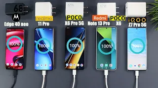 Poco X6 Pro Battery Drain & Charging Test Vs Poco X6/Redmi Note 13 Pro/iQoo Z7 Pro/Moto Edge 40 Neo