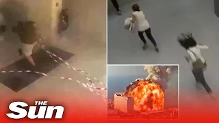 New footage of huge explosion ripping through Beirut hospital