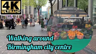 Walking around Birmingham city centre fruit and veg open market England UK 4K # 414