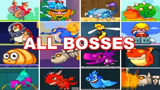 Bob's World 1, 2 - All Bosses | Beating ALL BOSSES