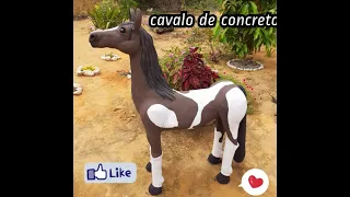 DIY- Cavalo feito com concreto para decoração de Jardim