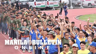 Athletes participate in the opening ceremony of the Philippines ROTC Games